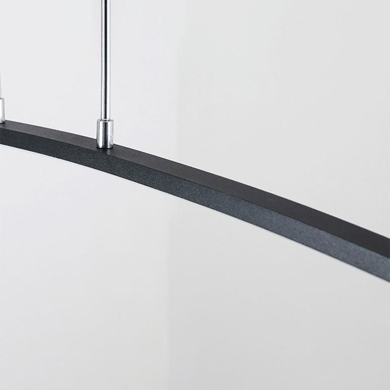 Simple Curved Island Light Fixture Metal Dining Room LED Island Pendant Light