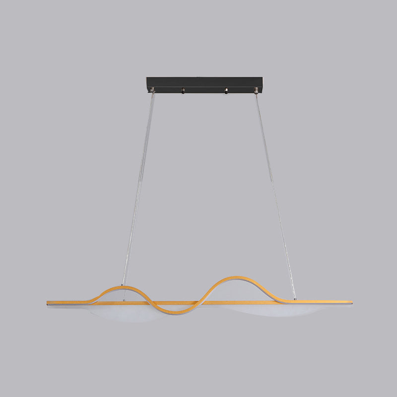 Modern Creative LED Pendant Light Metal Linear Island Light with Acrylic Shade
