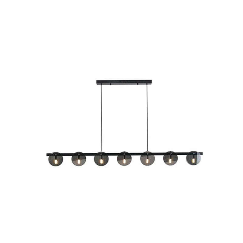 Modern Luxury Pendant Light Metal Circular Island Light with Glass Shade