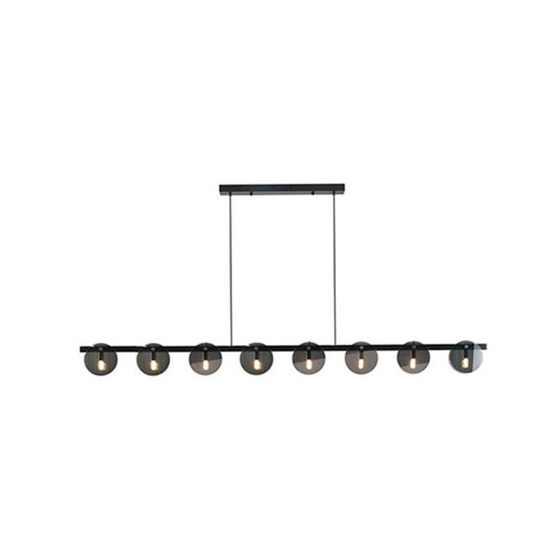 Modern Luxury Pendant Light Metal Circular Island Light with Glass Shade