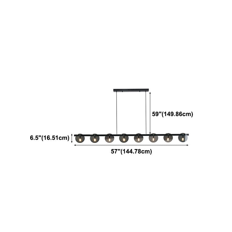 Modern Luxury Pendant Light Metal Circular Island Light with Glass Shade