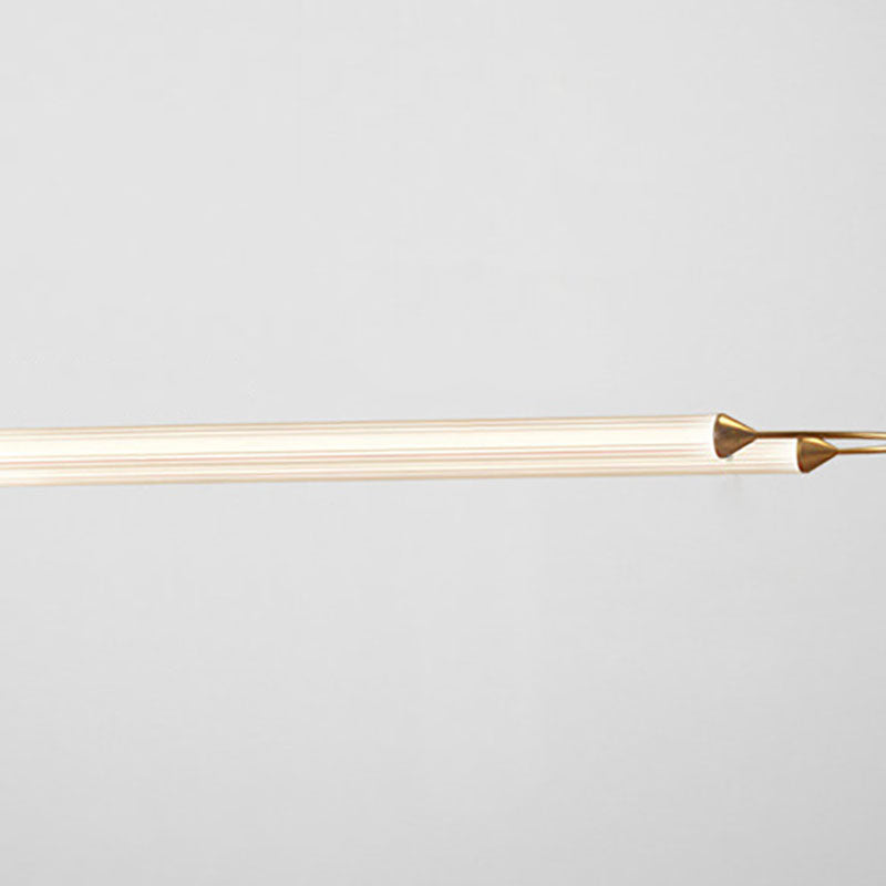 Acrylic 2-Light Island Light in Modern Simplicity Metal Linear LED Pendant Light in White