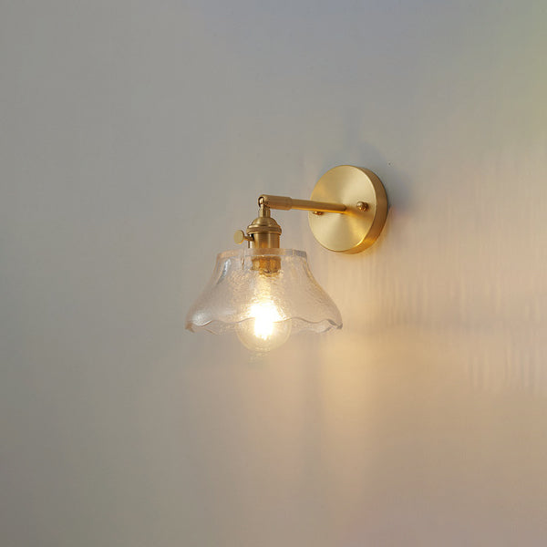 Modern Creative 1-Light Wall Light Geometric Glass Wall Lamp in Gold