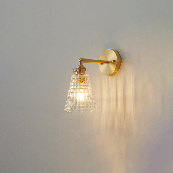 Modern Creative 1-Light Wall Light Geometric Glass Wall Lamp in Gold