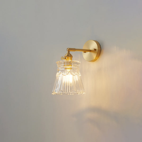 Modern Creative 1-Light Wall Light Geometric Glass Wall Lamp in Gold