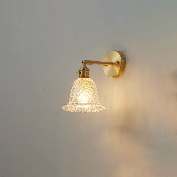 Modern Creative 1-Light Wall Light Geometric Glass Wall Lamp in Gold