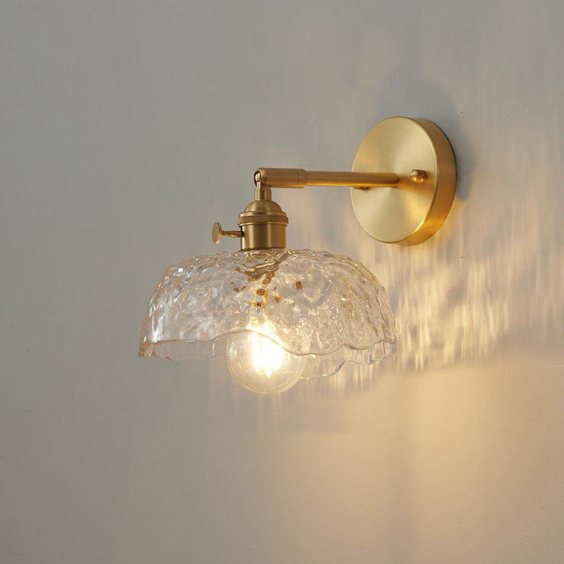 Modern Creative 1-Light Wall Light Geometric Glass Wall Lamp in Gold