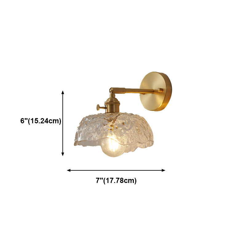 Modern Creative 1-Light Wall Light Geometric Glass Wall Lamp in Gold