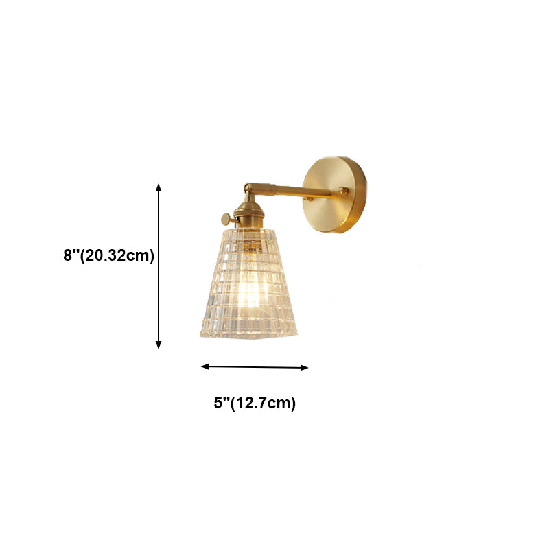 Modern Creative 1-Light Wall Light Geometric Glass Wall Lamp in Gold
