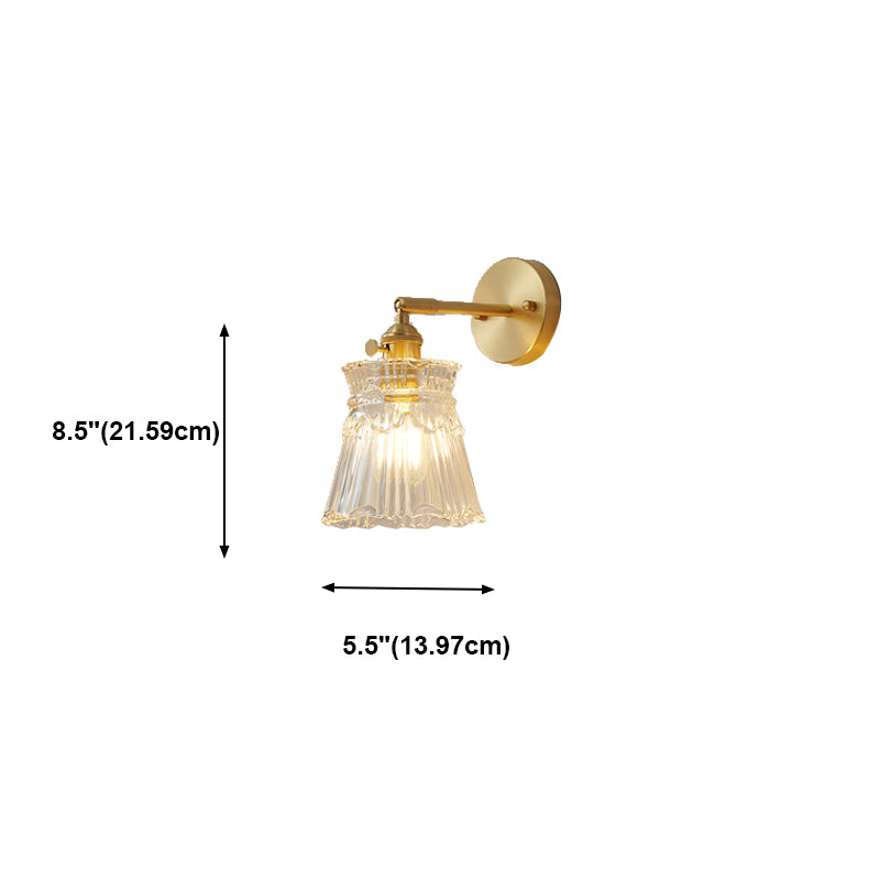 Modern Creative 1-Light Wall Light Geometric Glass Wall Lamp in Gold