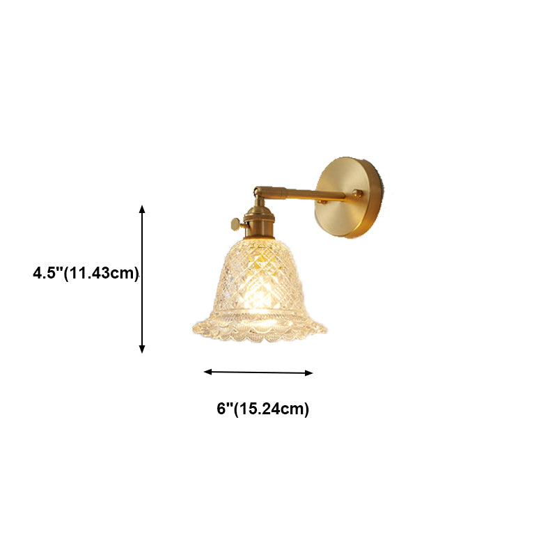 Modern Creative 1-Light Wall Light Geometric Glass Wall Lamp in Gold
