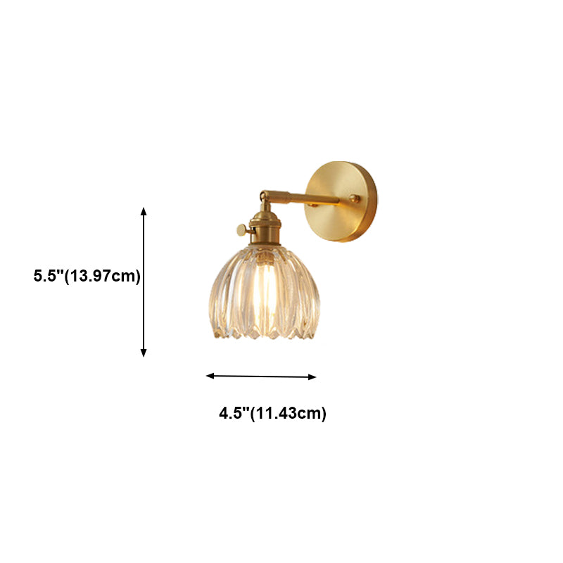 Modern Creative 1-Light Wall Light Geometric Glass Wall Lamp in Gold