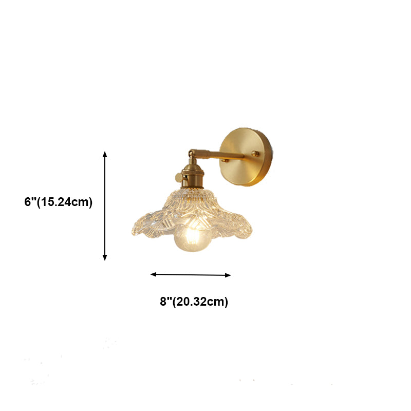 Modern Creative 1-Light Wall Light Geometric Glass Wall Lamp in Gold