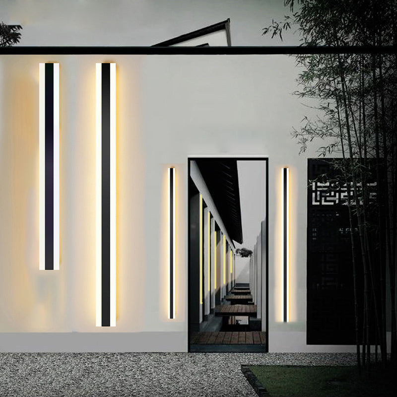 Black LED Wall Lamp in Modern Minimalist Acrylic Linear Wall Light