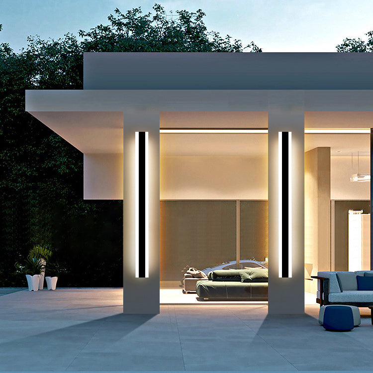 Black LED Wall Lamp in Modern Minimalist Acrylic Linear Wall Light