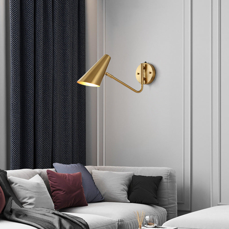 Modern 1-Light Wall Sconce Wrought Iron Geometric Wall Light for Bedroom