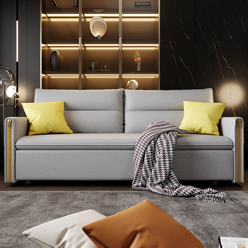 Stain Resistant Faux Leather Contemporary Bed Sofa Couch in Grey