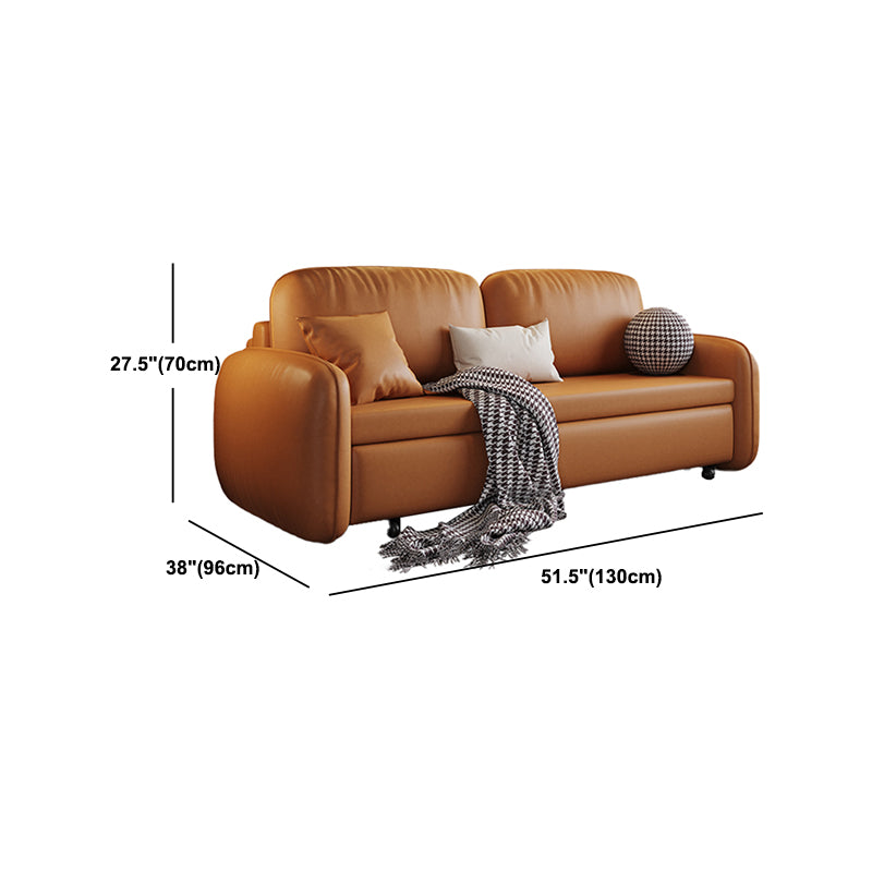 Stain Resistant Faux Leather Contemporary Square Arm Bed Sofa Couch