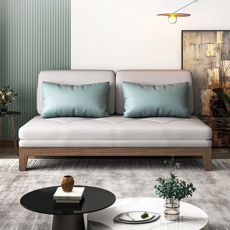 Contemporary Convertible Armless Faux Leather Stain Resistant Bed Settee