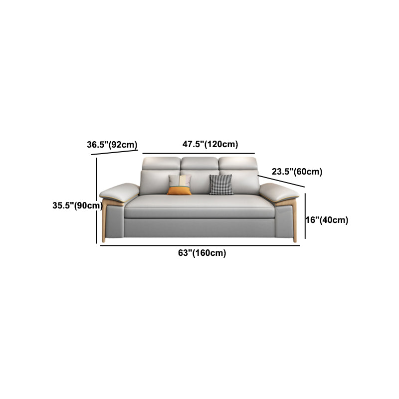 Faux Leather Stain Resistant Contemporary Bed Settee in Gray