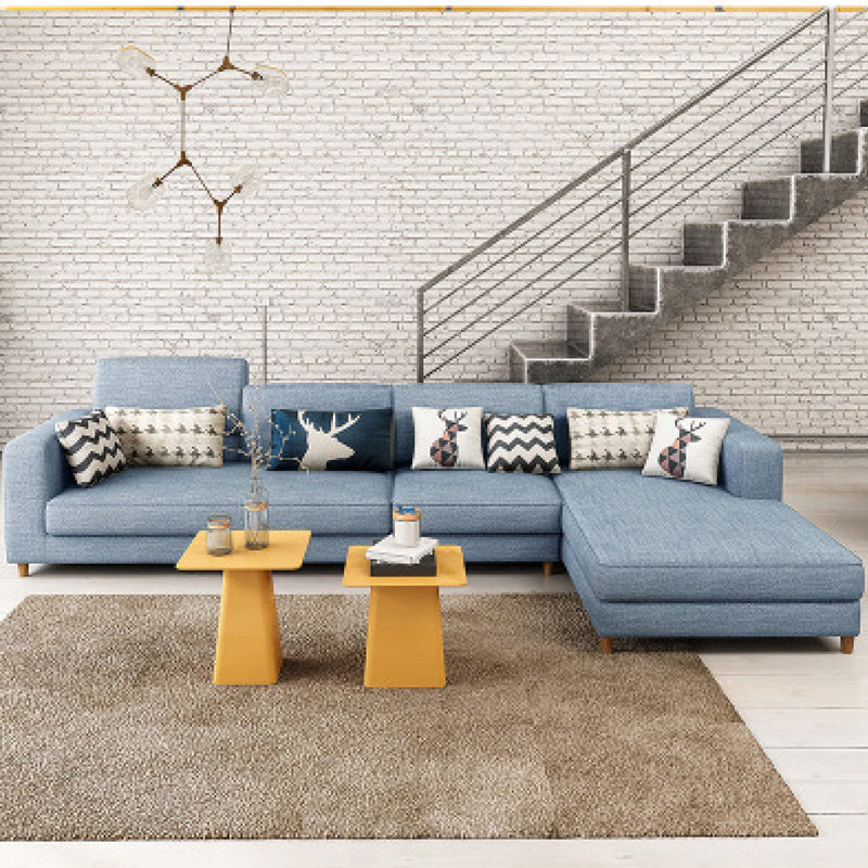 Washable Linen Sectional 129.92" L Square Arm Sectional for Living Room