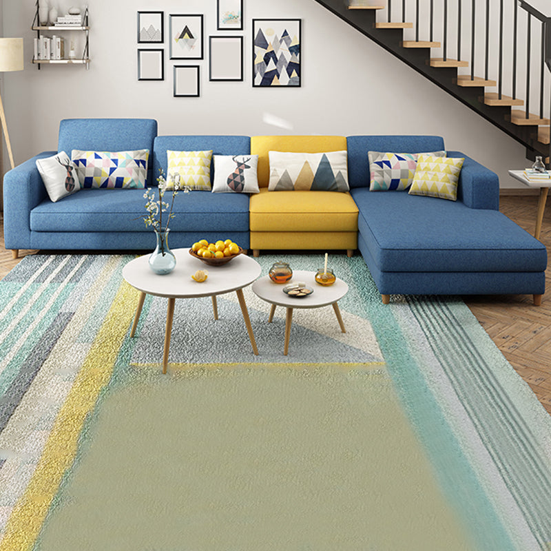 Washable Linen Sectional 129.92" L Square Arm Sectional for Living Room