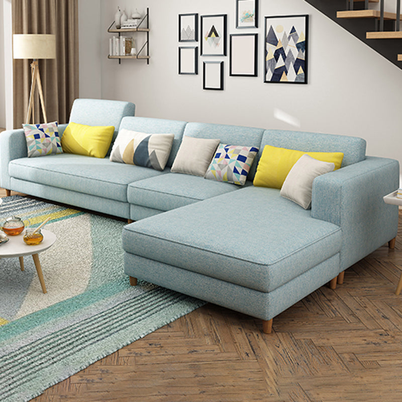 Washable Linen Sectional 129.92" L Square Arm Sectional for Living Room
