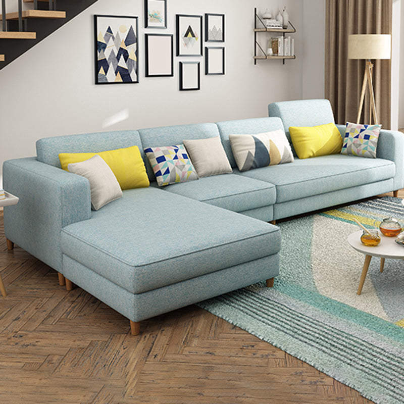 Washable Linen Sectional 129.92" L Square Arm Sectional for Living Room