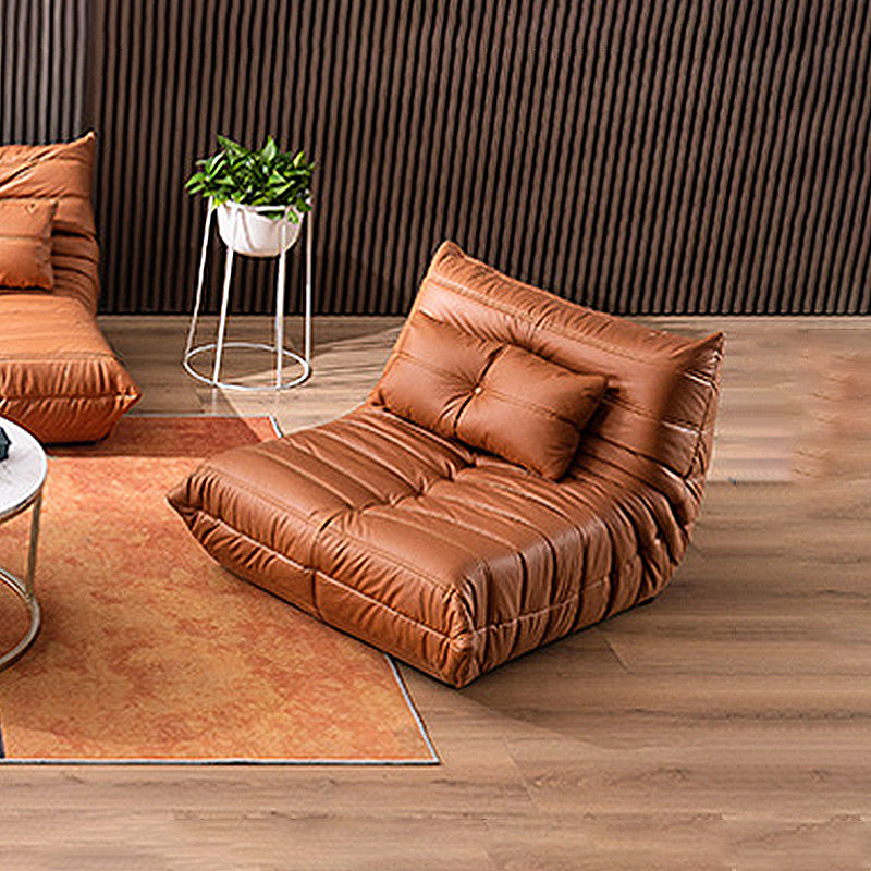 Contemporary Armless Accent Chair Modern Chair with Biscuit Back