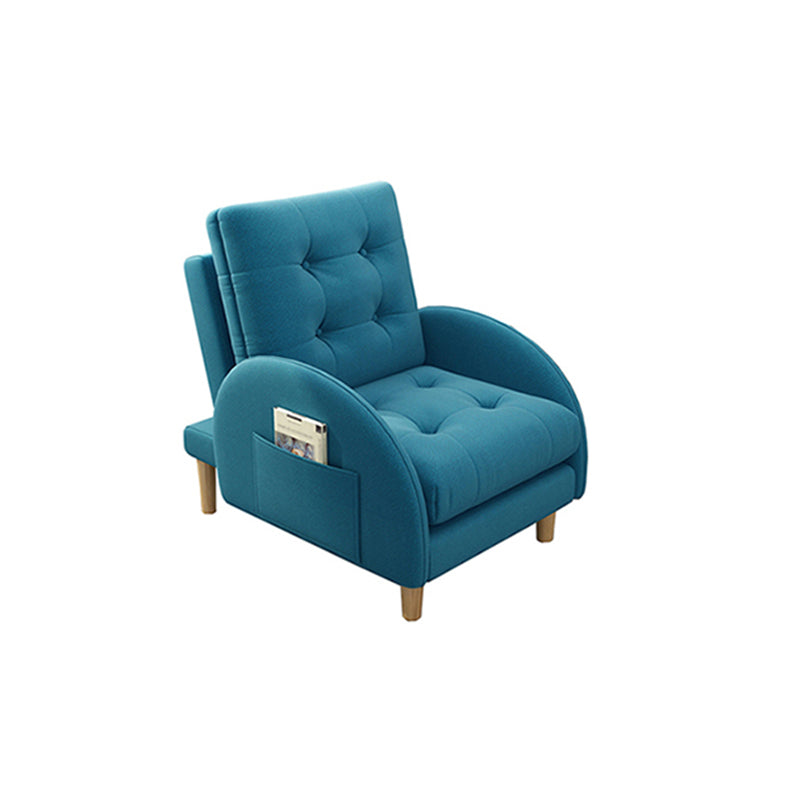 Modern Accent Chair Fabric/PU Chair With Tufted Back with 4 Legs Base