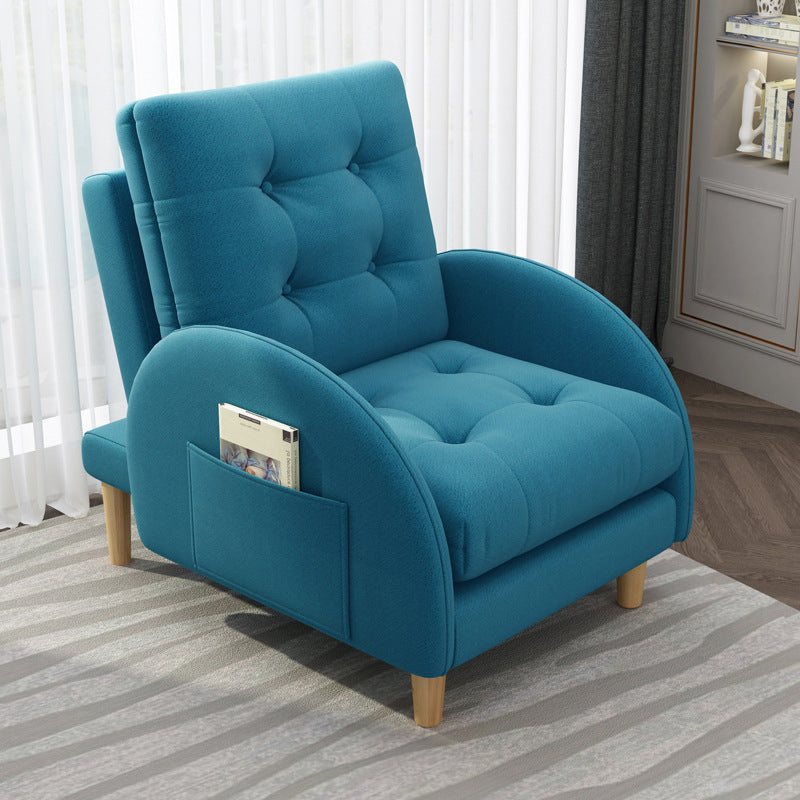 Modern Accent Chair Fabric/PU Chair With Tufted Back with 4 Legs Base