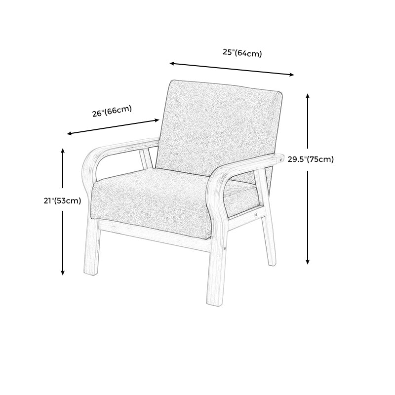 Arm Chair 25.19" L x 25.98" W x 29.52" H Solid Wood Frame Accent Armchair