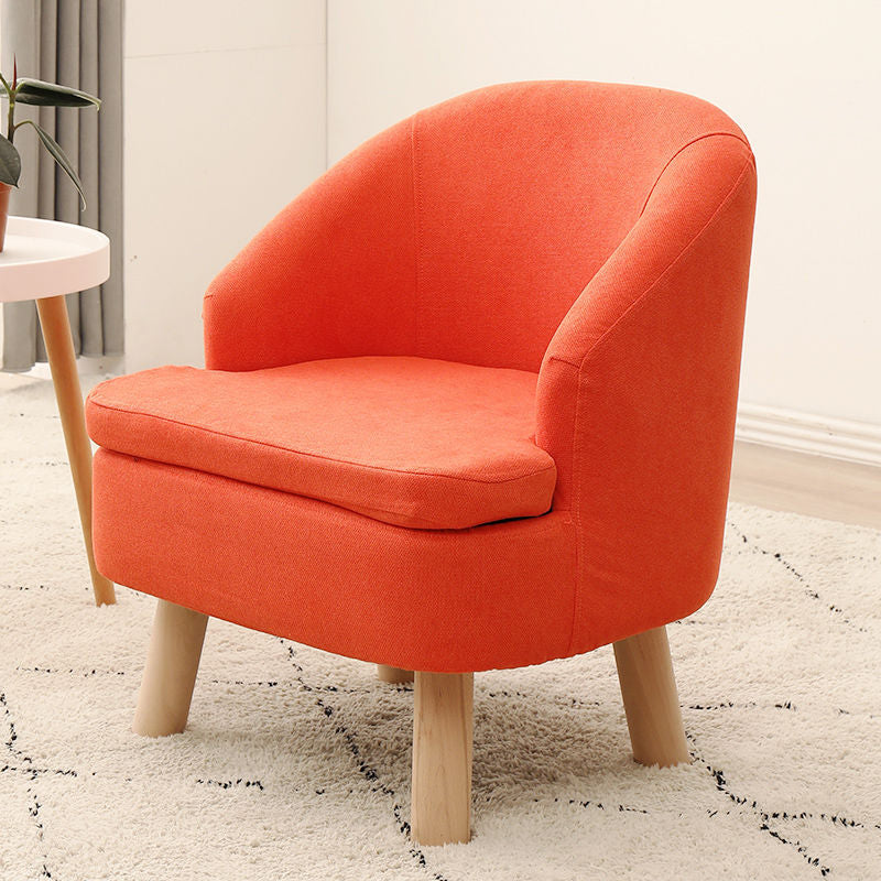 Recessed Arms Chair with Basic Four Legs with Tight Back for Bedroom