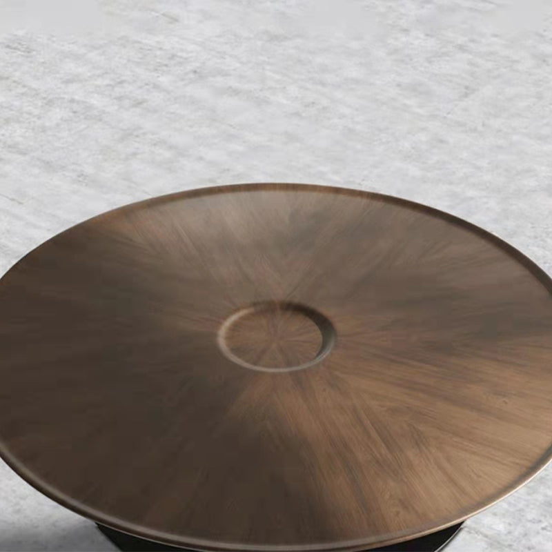 Modern Style Round Wood Table with Abstract Base Coffee Table