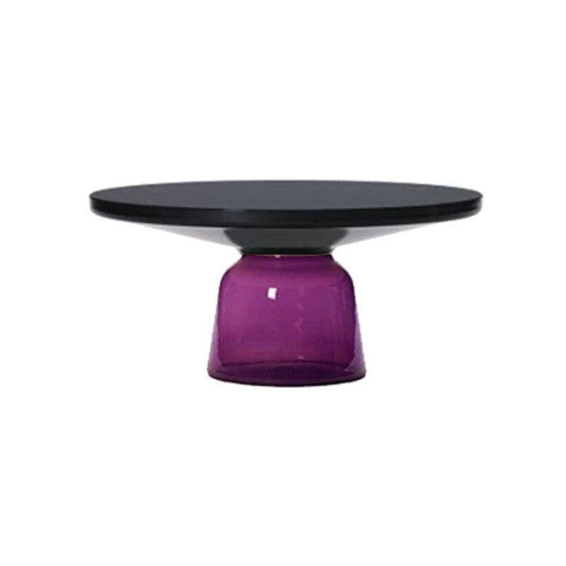 Pedestal Base Round Modern Style Glass Table with Coffee Table