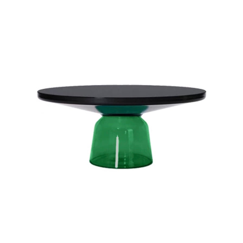 Pedestal Base Round Modern Style Glass Table with Coffee Table