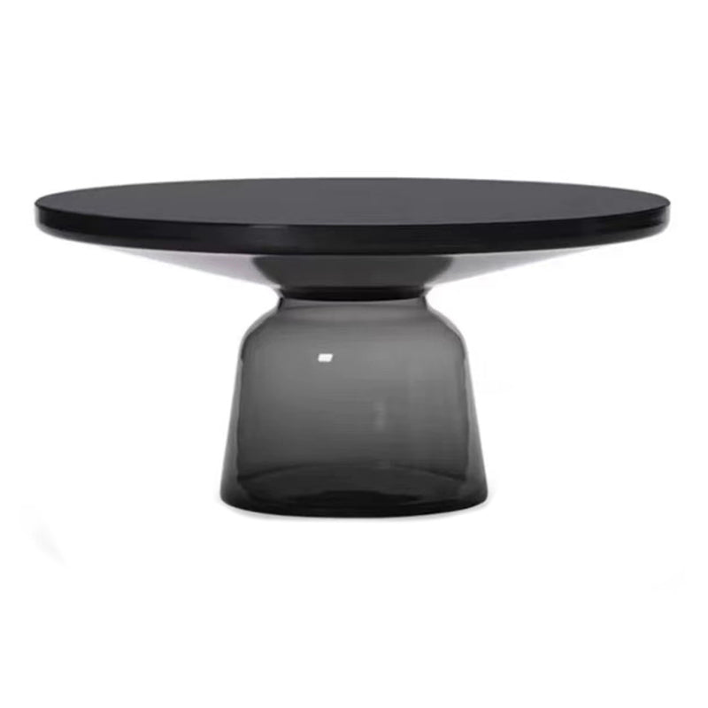 Pedestal Base Round Modern Style Glass Table with Coffee Table