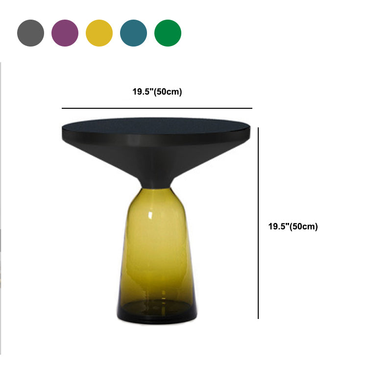 Pedestal Base Round Modern Style Glass Table with Coffee Table