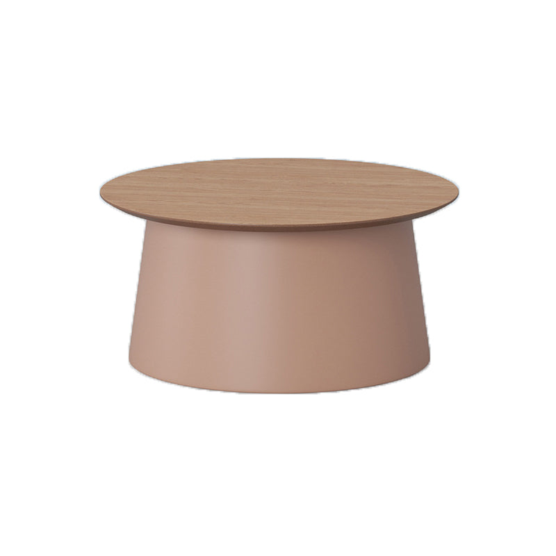 Modern Style Round Acrylic/wood Table with One Foot Base Coffee Table