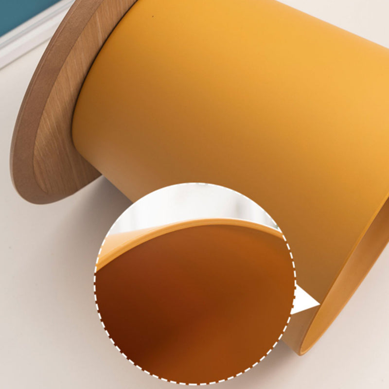 Modern Style Round Acrylic/wood Table with One Foot Base Coffee Table