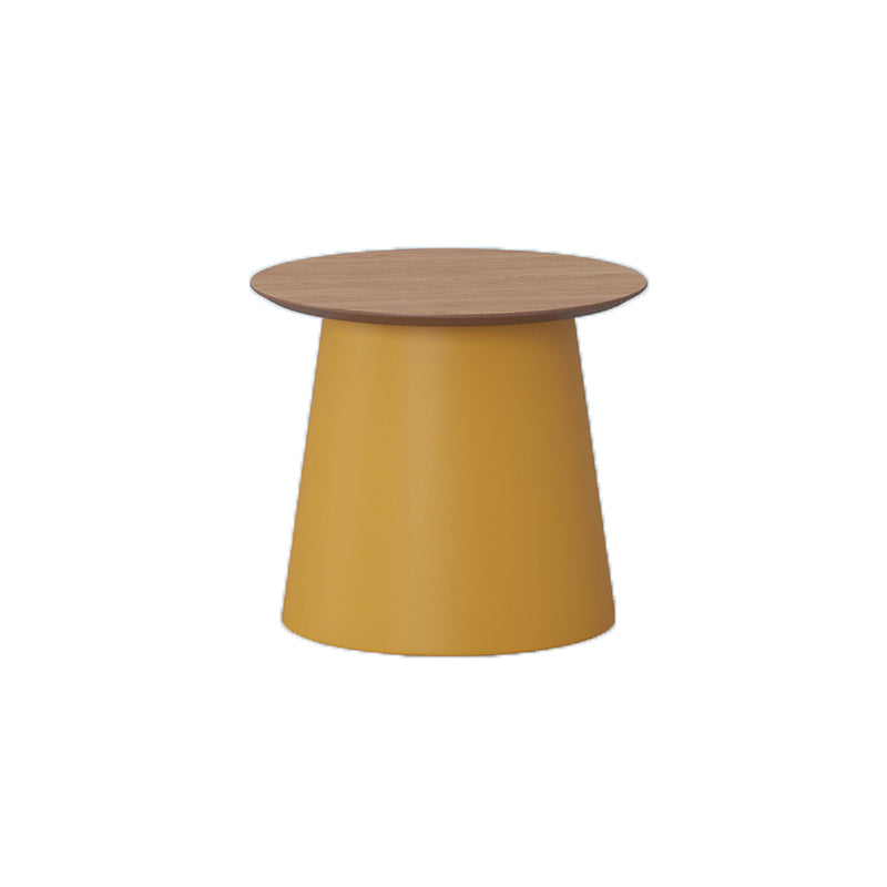 Modern Style Round Acrylic/wood Table with One Foot Base Coffee Table