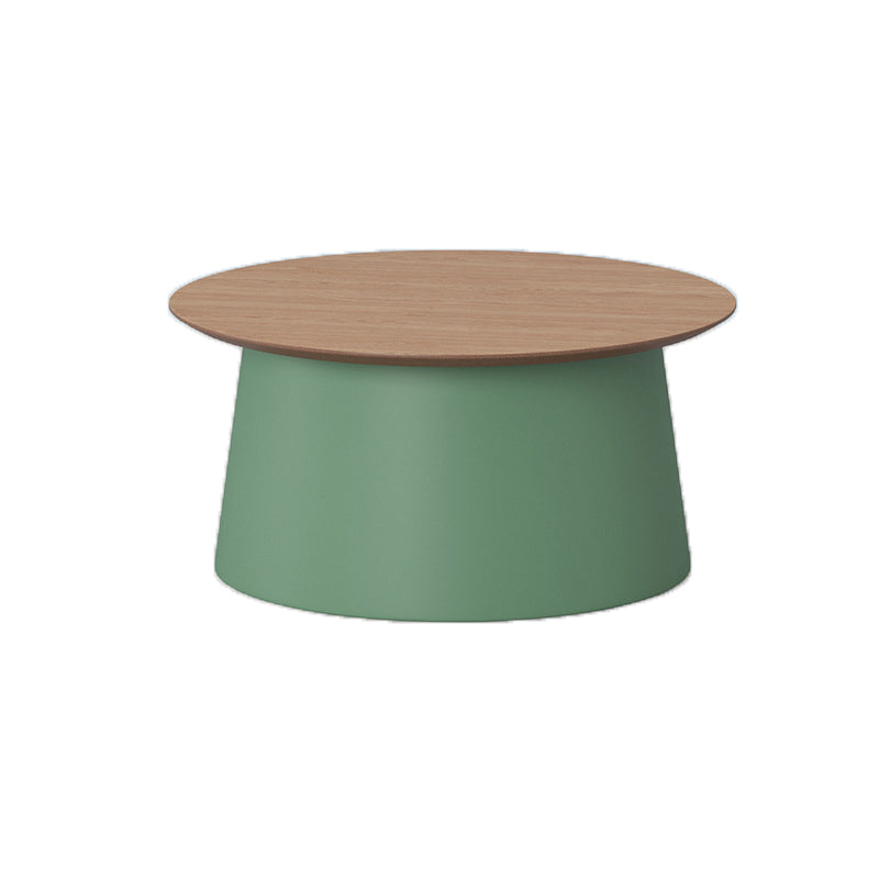 Modern Style Round Acrylic/wood Table with One Foot Base Coffee Table
