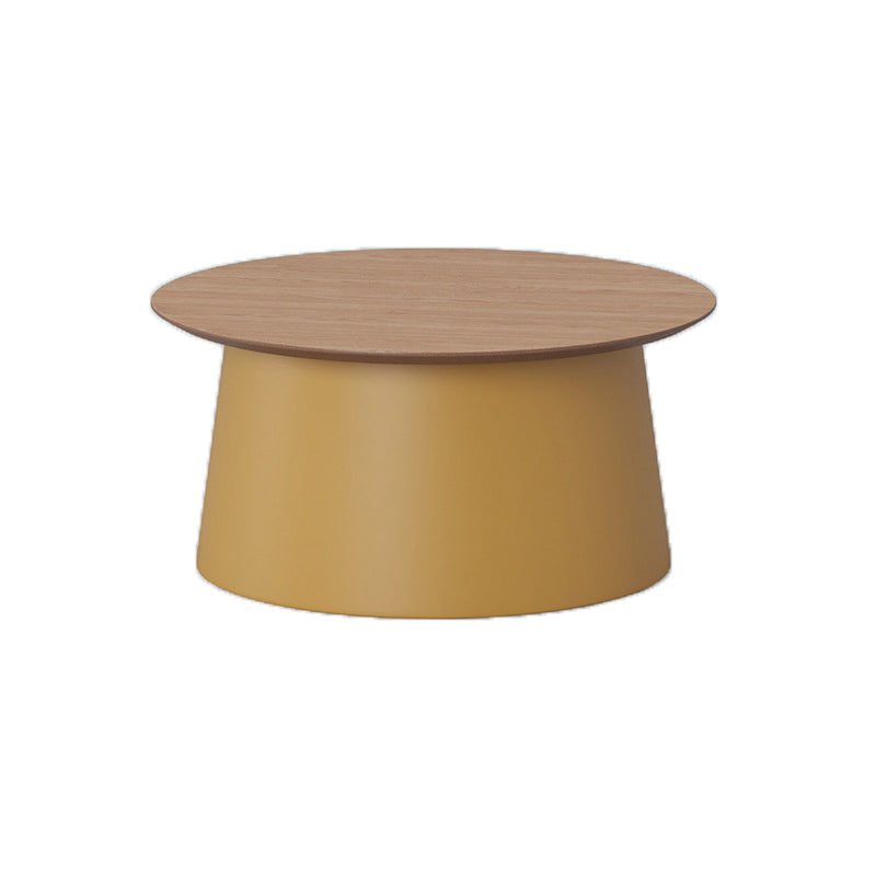 Modern Style Round Acrylic/wood Table with One Foot Base Coffee Table