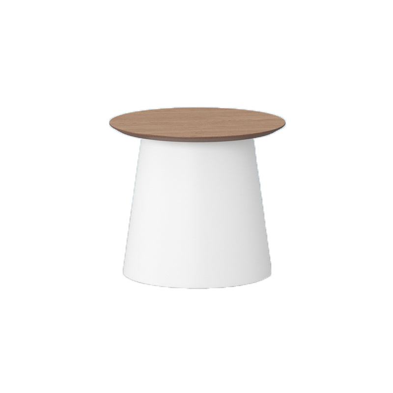 Modern Style Round Acrylic/wood Table with One Foot Base Coffee Table