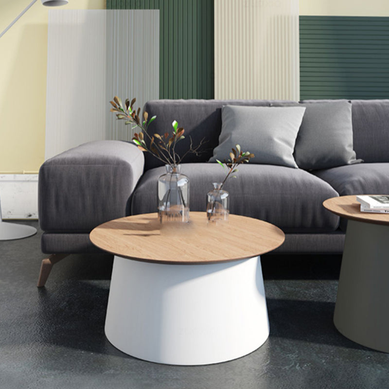 Modern Style Round Acrylic/wood Table with One Foot Base Coffee Table