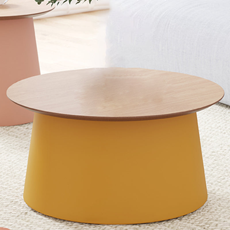 Modern Style Round Acrylic/wood Table with One Foot Base Coffee Table