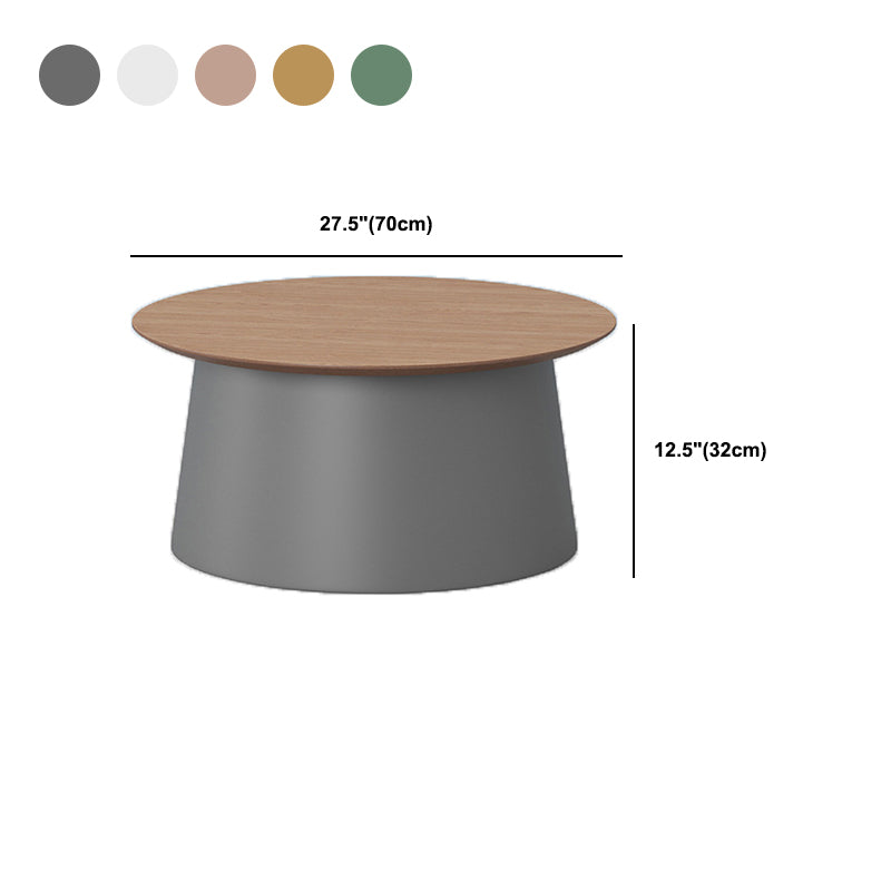 Modern Style Round Acrylic/wood Table with One Foot Base Coffee Table
