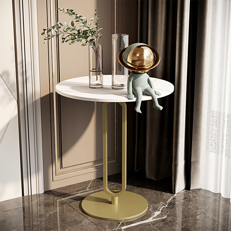 Pedestal Base Design Marble Table Metal Base Round Side Table