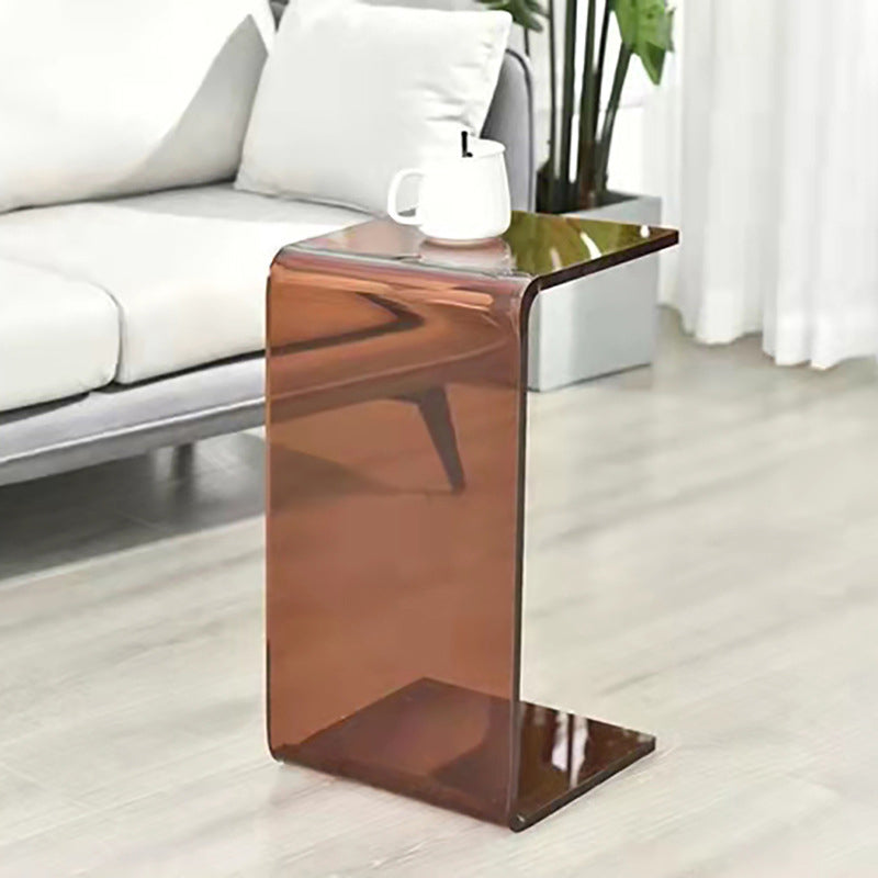 Modern Style Black/tan/transparent Acrylic Rectangular Material Side Table