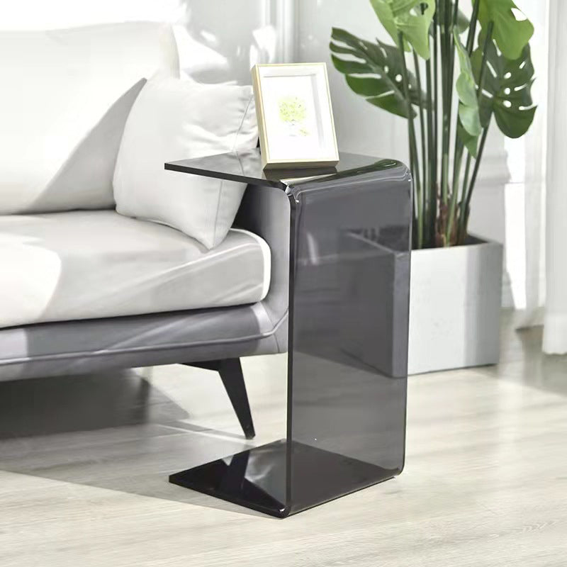 Modern Style Black/tan/transparent Acrylic Rectangular Material Side Table